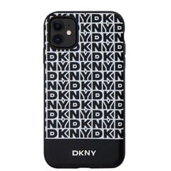 DKNY PU Leather Repeat Pattern Bottom Stripe MagSafe Case for iPhone 11 Black цена и информация | Чехлы для телефонов | kaup24.ee