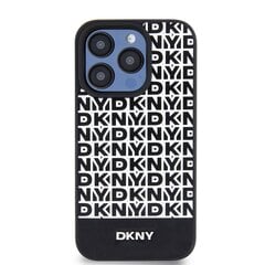 DKNY PU Leather Repeat Pattern Bottom Stripe MagSafe Case for iPhone 12|12 Pro Black цена и информация | Чехлы для телефонов | kaup24.ee