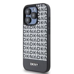 DKNY PU Leather Repeat Pattern Bottom Stripe MagSafe Case for iPhone 12|12 Pro Black цена и информация | Чехлы для телефонов | kaup24.ee