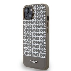 DKNY PU Leather Repeat Pattern Bottom Stripe MagSafe Case for iPhone 13 Brown цена и информация | Чехлы для телефонов | kaup24.ee