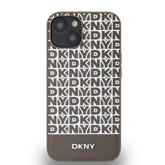 DKNY PU Leather Repeat Pattern Bottom Stripe MagSafe Case for iPhone 13 Brown цена и информация | Чехлы для телефонов | kaup24.ee