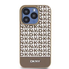 DKNY PU Leather Repeat Pattern Bottom Stripe MagSafe Case for iPhone 12|12 Pro Brown цена и информация | Чехлы для телефонов | kaup24.ee