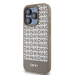 DKNY PU Leather Repeat Pattern Bottom Stripe MagSafe Case for iPhone 12|12 Pro Brown цена и информация | Чехлы для телефонов | kaup24.ee