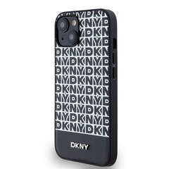 DKNY PU Leather Repeat Pattern Bottom Stripe MagSafe Case for iPhone 13 Black цена и информация | Чехлы для телефонов | kaup24.ee