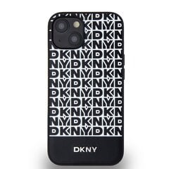 DKNY PU Leather Repeat Pattern Bottom Stripe MagSafe Case for iPhone 14 Black цена и информация | Чехлы для телефонов | kaup24.ee