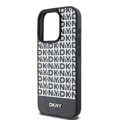 DKNY PU Leather Repeat Pattern Bottom Stripe MagSafe Case for iPhone 14 Pro Black цена и информация | Чехлы для телефонов | kaup24.ee