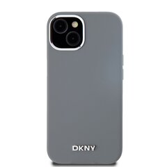 DKNY Liquid Silicone Silver Metal Logo MagSafe Case for iPhone 15 Grey цена и информация | Чехлы для телефонов | kaup24.ee