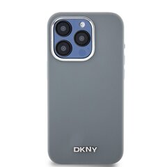 DKNY Liquid Silicone Silver Metal Logo MagSafe Case for iPhone 15 Pro Grey цена и информация | Чехлы для телефонов | kaup24.ee