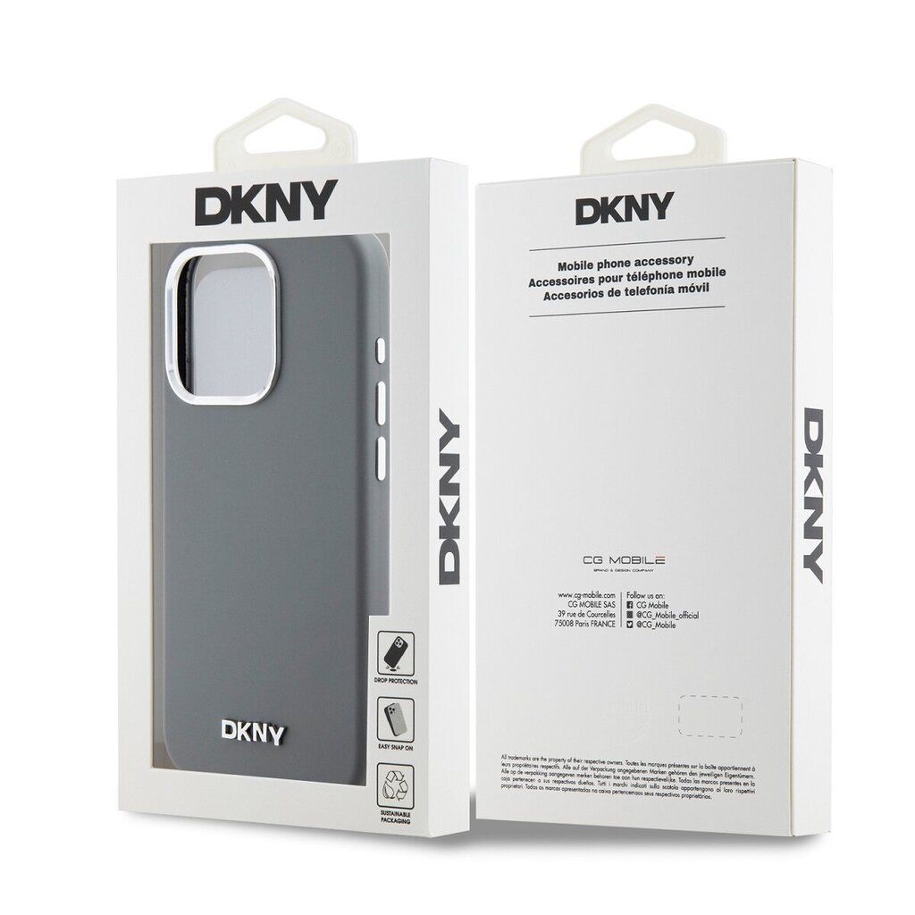 DKNY Liquid Silicone Silver Metal Logo Mag Case hind ja info | Telefoni kaaned, ümbrised | kaup24.ee