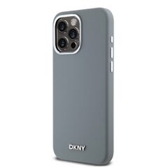 DKNY Liquid Silicone Silver Metal Logo MagSafe Case for iPhone 15 Pro Max Grey цена и информация | Чехлы для телефонов | kaup24.ee