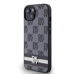 DKNY PU Leather Checkered Pattern and Stripe Case for iPhone 13 Black цена и информация | Чехлы для телефонов | kaup24.ee