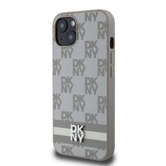 DKNY PU Leather Checkered Pattern and Stripe Case for iPhone 13 Beige цена и информация | Чехлы для телефонов | kaup24.ee