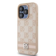 DKNY PU Leather Checkered Pattern and Stripe Case for iPhone 13 Pro Pink цена и информация | Чехлы для телефонов | kaup24.ee