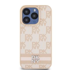 DKNY PU Leather Checkered Pattern and Stripe Case for iPhone 13 Pro Pink цена и информация | Чехлы для телефонов | kaup24.ee