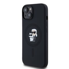 Karl Lagerfeld Liquid Silicone Karl and Choupette MagSafe Case for iPhone 14 Black цена и информация | Чехлы для телефонов | kaup24.ee