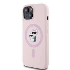 Karl Lagerfeld Liquid Silicone Karl and Choupette MagSafe Case for iPhone 15 Black цена и информация | Чехлы для телефонов | kaup24.ee