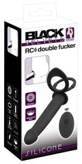 Кольцо для члена Black Velvets Vibrating RC Double Fucker, черное цена и информация | Эрекционные кольца, насадки на пенис | kaup24.ee