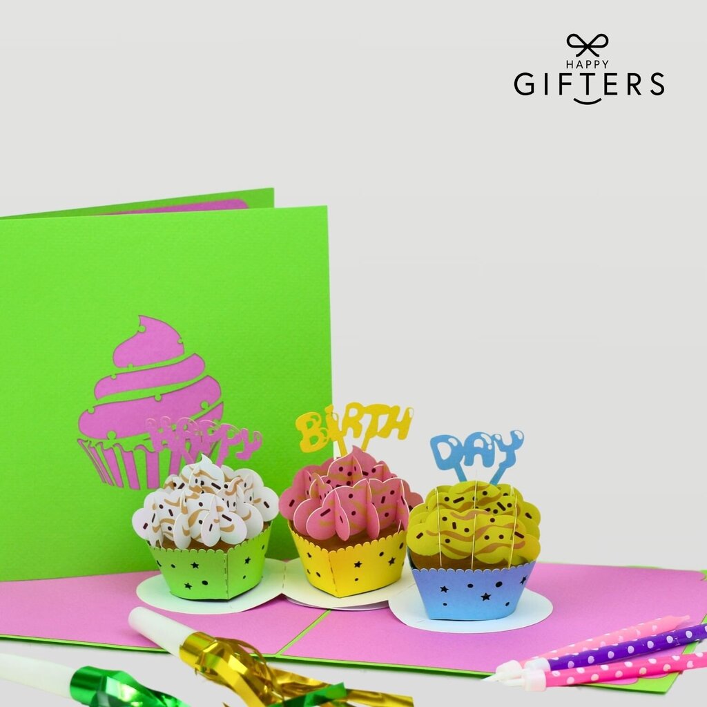 3D sünnipäevakaart Happy Gifters, 15x15cm цена и информация | Ümbrikud, postkaardid | kaup24.ee