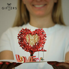 Праздничная 3D открытка Happy Gifters "Дерево любви", ручная работа, 15х15см цена и информация | Конверты, открытки | kaup24.ee