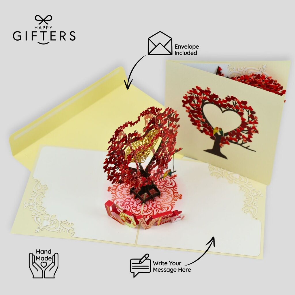 3D pühadekaart Happy Gifters, 15x15cm цена и информация | Ümbrikud, postkaardid | kaup24.ee