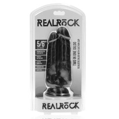 Двойной фаллоимитатор RealRock Two in One Dildo 5/6, черный цена и информация | Фаллоимитаторы | kaup24.ee