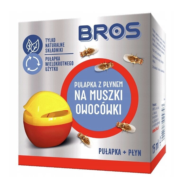 Lõks vedelikuga puuviljakärbeste jaoks Bros 15 ml цена и информация | Putukad | kaup24.ee