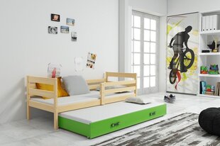 Детская кроватка без матраса BMS12PRZA, 90x200 см, светло коричневый/зеленый цена и информация | Детские кровати | kaup24.ee