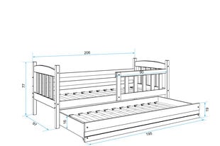 Lastevoodi ilma madratsita BMS14BR, 90x200 cm, valge/roosa hind ja info | Lastevoodid | kaup24.ee