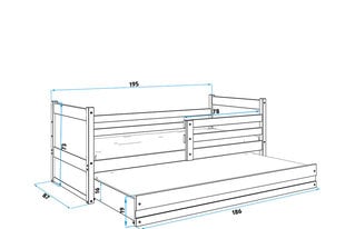 Детская кроватка без матраса BMS23R, 80x190 см, белый/розовый цена и информация | Детские кровати | kaup24.ee