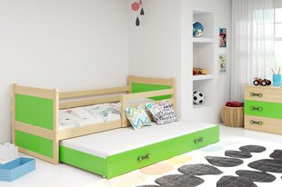 Детская кроватка без матраса BMS25ZA, 80x190 см, светло коричневый/зеленый цена и информация | Детские кровати | kaup24.ee