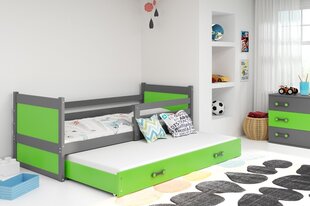 Детская кроватка без матраса BMS28ZA, 90x200 см, серый/зеленый цена и информация | Детские кровати | kaup24.ee