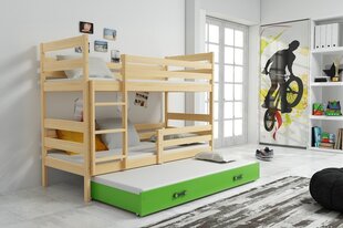Детская кроватка без матраса BMS44PRZA, 80x190 см, светло коричневый/зеленый цена и информация | Детские кровати | kaup24.ee