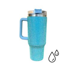 HydroCup kõrrega termokruus XL 1200ml, kristallidega hele sinine hind ja info | Termosed, termostassid | kaup24.ee