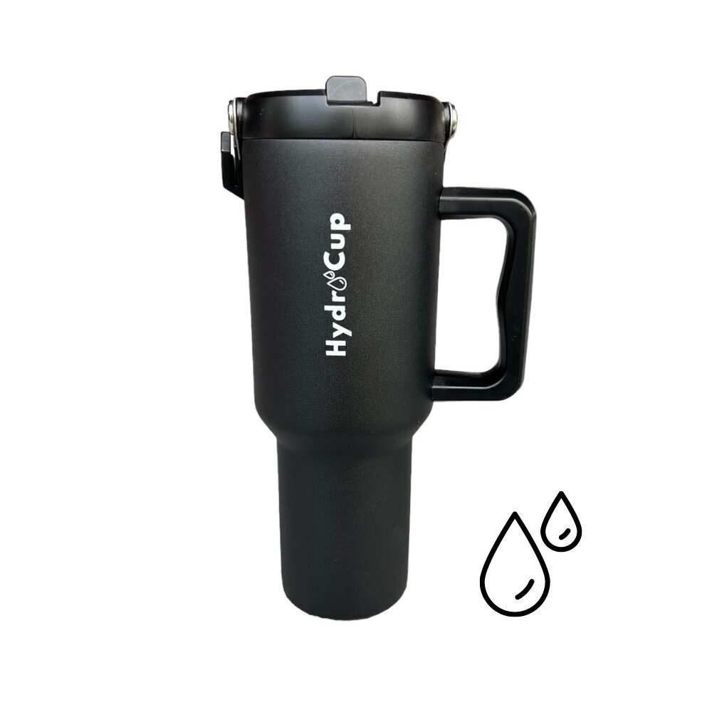 HydroCup kõrrega termokruus XL 1200ml, must цена и информация | Termosed, termostassid | kaup24.ee