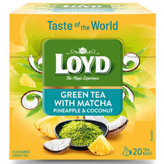 Roheline tee Loyd Matcha ananassi ja kookosega, 20 x 1,5 g hind ja info | Tee | kaup24.ee