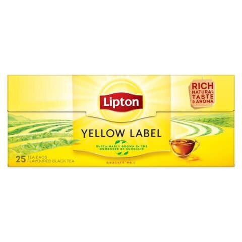 Must tee Lipton Yellow Label, 25 tk цена и информация | Tee | kaup24.ee