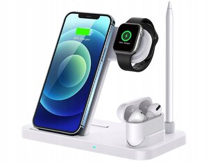 Беспроводное зарядное устройство Qi 4in1 10 Вт для iPhone/AirPods/Watch/Pen цена и информация | Зарядные устройства для телефонов | kaup24.ee