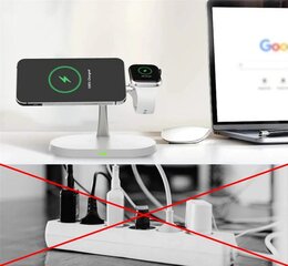 Беспроводная зарядка IPHONE APPLE WATCH 3 в 1 MAGSAFE 15W USB C цена и информация | Зарядные устройства для элементов питания | kaup24.ee