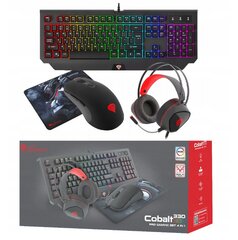 Genesis Cobalt 330 mängukomplekti klaviatuur, kõrvaklapid, hiir, pad hind ja info | Klaviatuurid | kaup24.ee