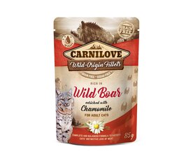 Carnilove Wild Boar Chamomile teraviljavaba, märgtoit kassidele, 85 g x 12 hind ja info | Konservid kassidele | kaup24.ee