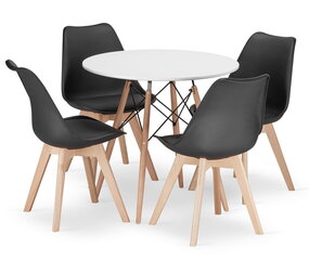 5-частный обеденный комплект Leobert Todi Mark, белый/черный цена и информация | Комплекты мебели для столовой | kaup24.ee
