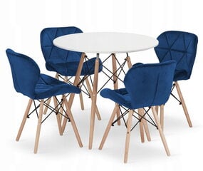 5-частный обеденный комплект Leobert Todi Lago, белый/синий цена и информация | Комплекты мебели для столовой | kaup24.ee