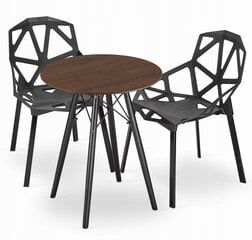 3-х частей обеденный комплект Leobert Todi Essen, серый/черный цена и информация | Комплекты мебели для столовой | kaup24.ee