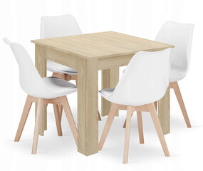 5-частный обеденный комплект Leobert Mark, коричневый/белый цена и информация | Комплекты мебели для столовой | kaup24.ee