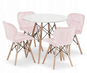 5-частный обеденный комплект Leobert Todi Lago, белый/розовый цена и информация | Комплекты мебели для столовой | kaup24.ee