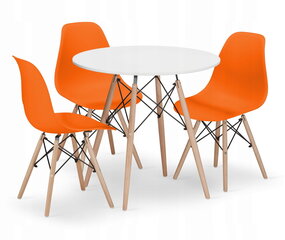 4-х частей обеденный комплект Leobert Todi Osaka, белый/оранжевый цена и информация | Комплекты мебели для столовой | kaup24.ee