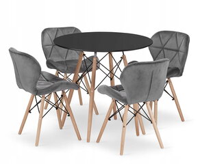 5-частный обеденный комплект Leobert Todi Lago, черный/серый цена и информация | Комплекты мебели для столовой | kaup24.ee