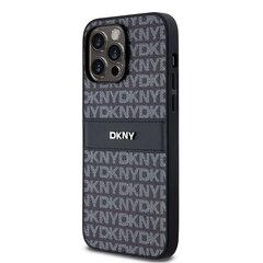 DKNY PU Leather Repeat Pattern Tonal Stripe Case for iPhone 14 Pro Black цена и информация | Чехлы для телефонов | kaup24.ee