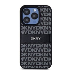 DKNY PU Leather Repeat Pattern Tonal Stripe Case for iPhone 14 Pro Max Black цена и информация | Чехлы для телефонов | kaup24.ee