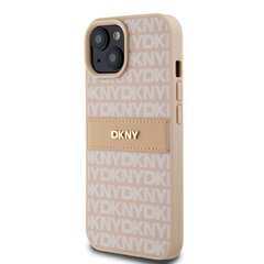 DKNY PU Leather Repeat Pattern Tonal Stripe Case for iPhone 15 Pink цена и информация | Чехлы для телефонов | kaup24.ee